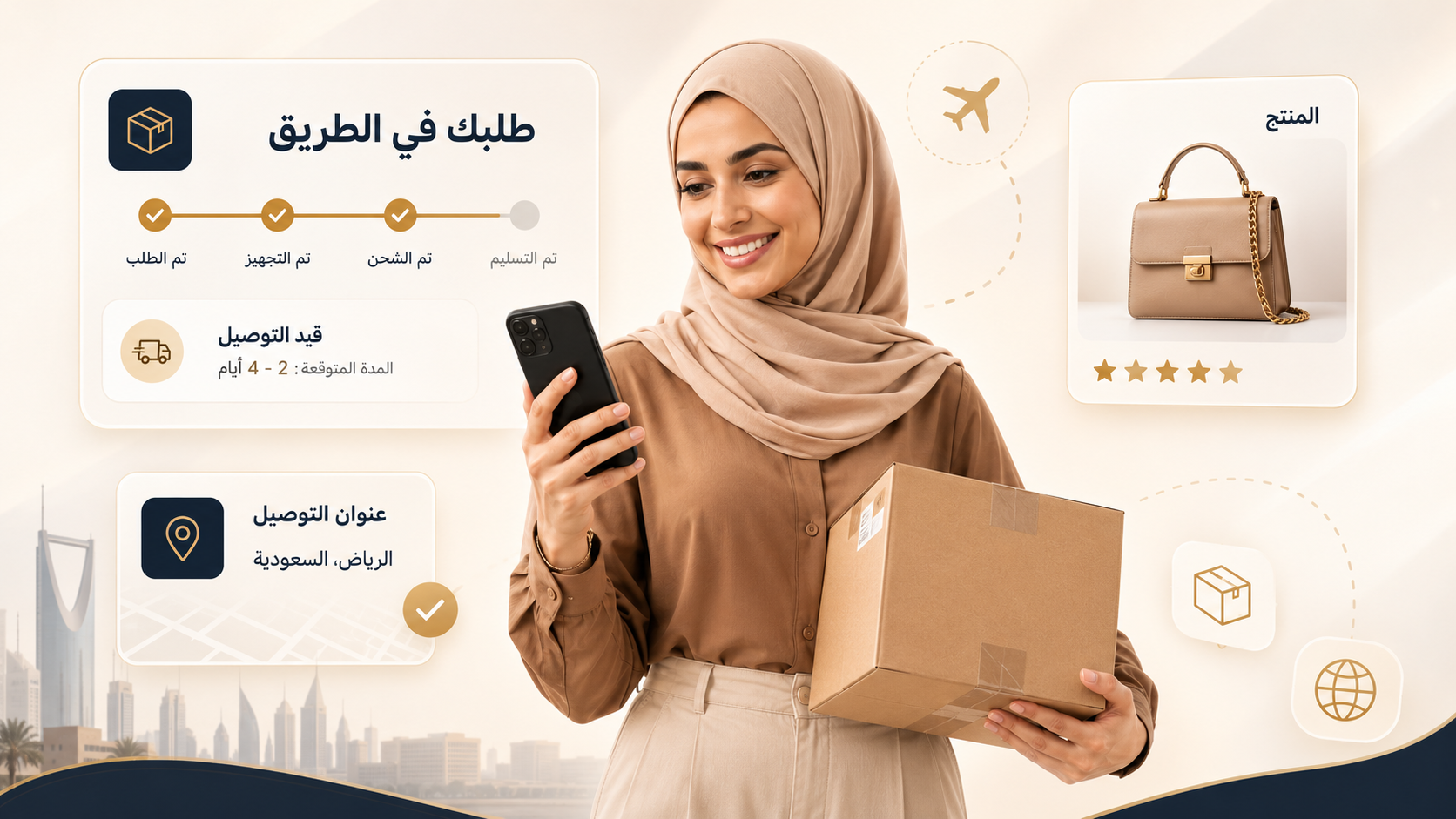 خدمة وصلها لي لطلب وشحن المنتجات من الخارج للسعودية